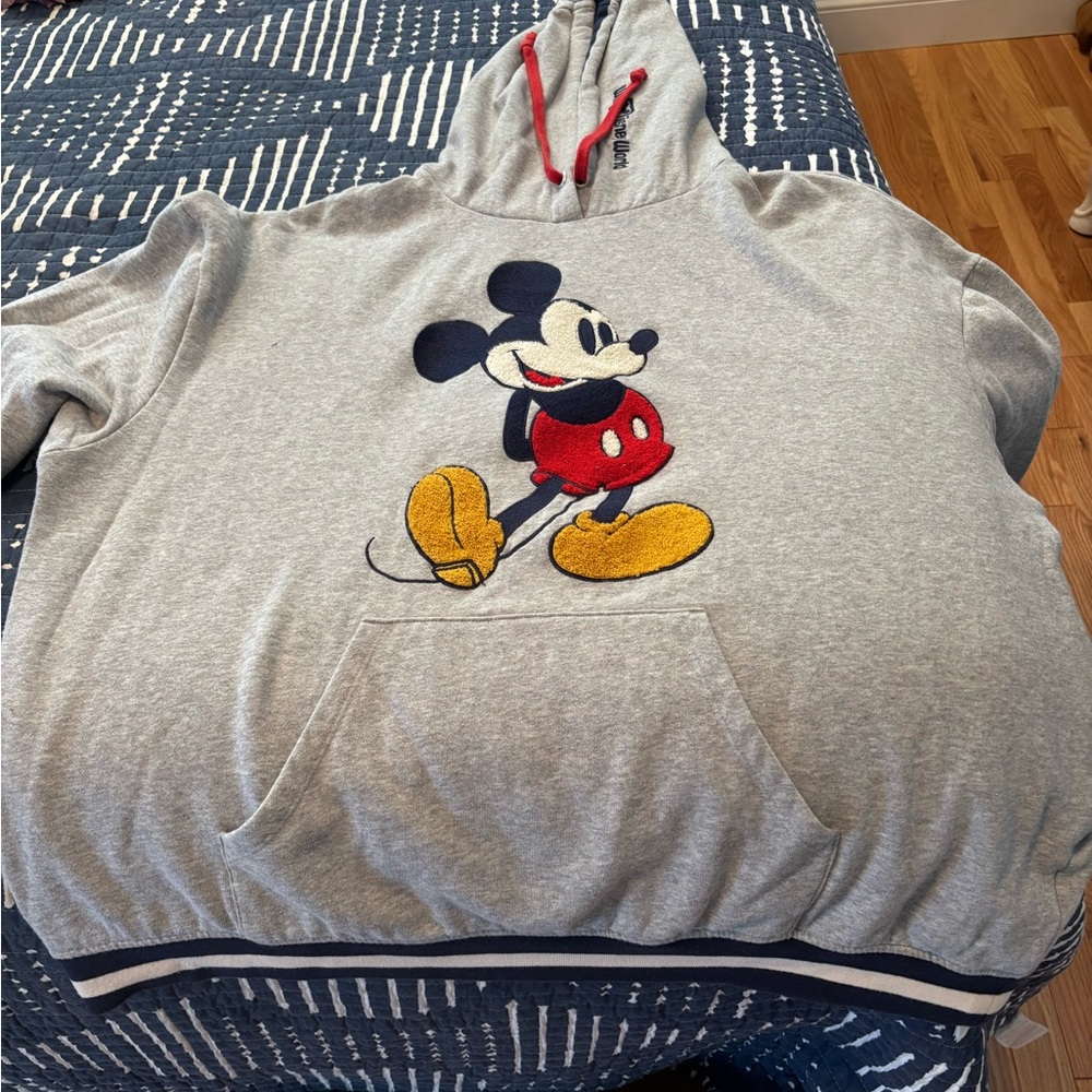 Gray Hoodie with Mickey Mouse Design